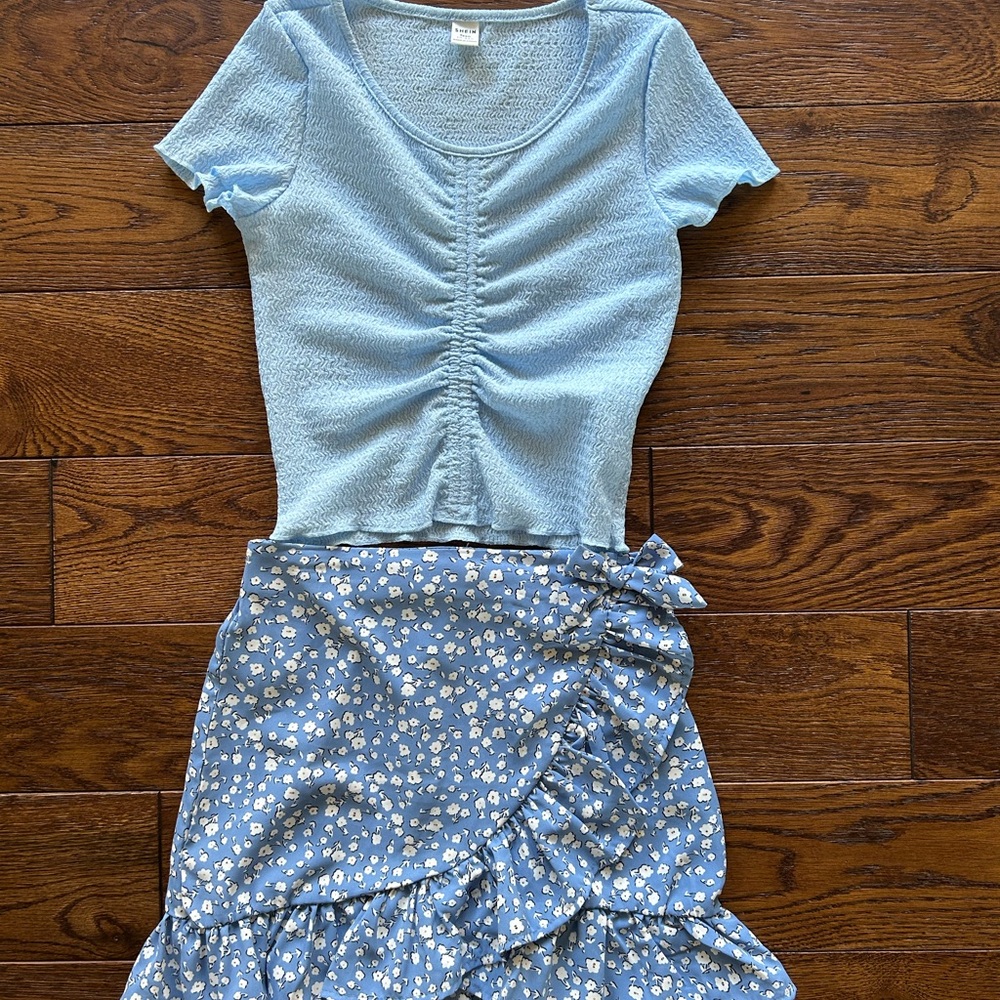 Kids Blue Floral Matching Set